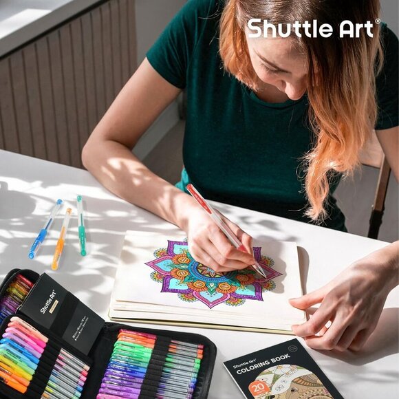 Gel Pens, 120 Pack Gel Pen Set 60 Colored Gel Pen with 60 Refills for Adults Col - Picture 2 of 7